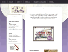 Tablet Screenshot of bellasalonanddayspa.net